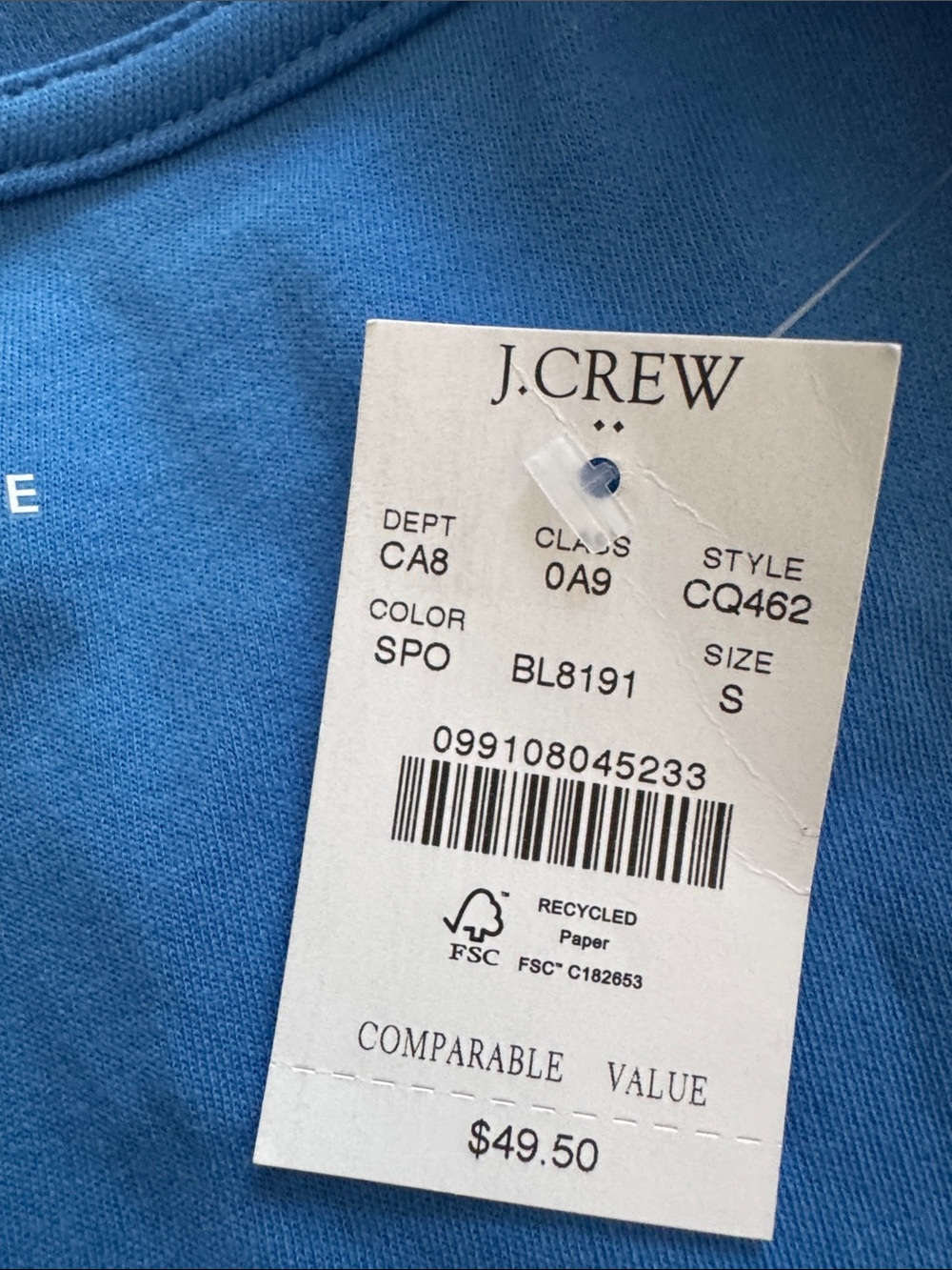 J. Crew V-Neck Short Sleeve Tee in Blue - Picture 3 of 5